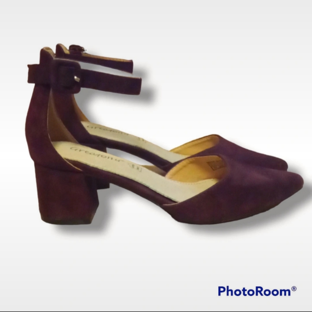 Greatonu Sweetheart Chunky Ankle strap Heels